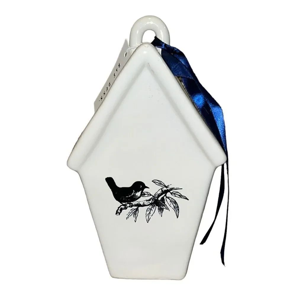 Rae Dunn By Magenta Ceramic CHIRP Slant Roof 2 Sided Birdhouse NWT - Picture 2 of 6